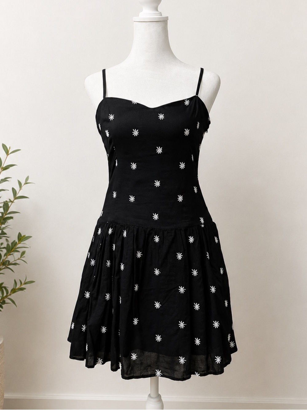 Zara Floral Embroidered Strap Sundress